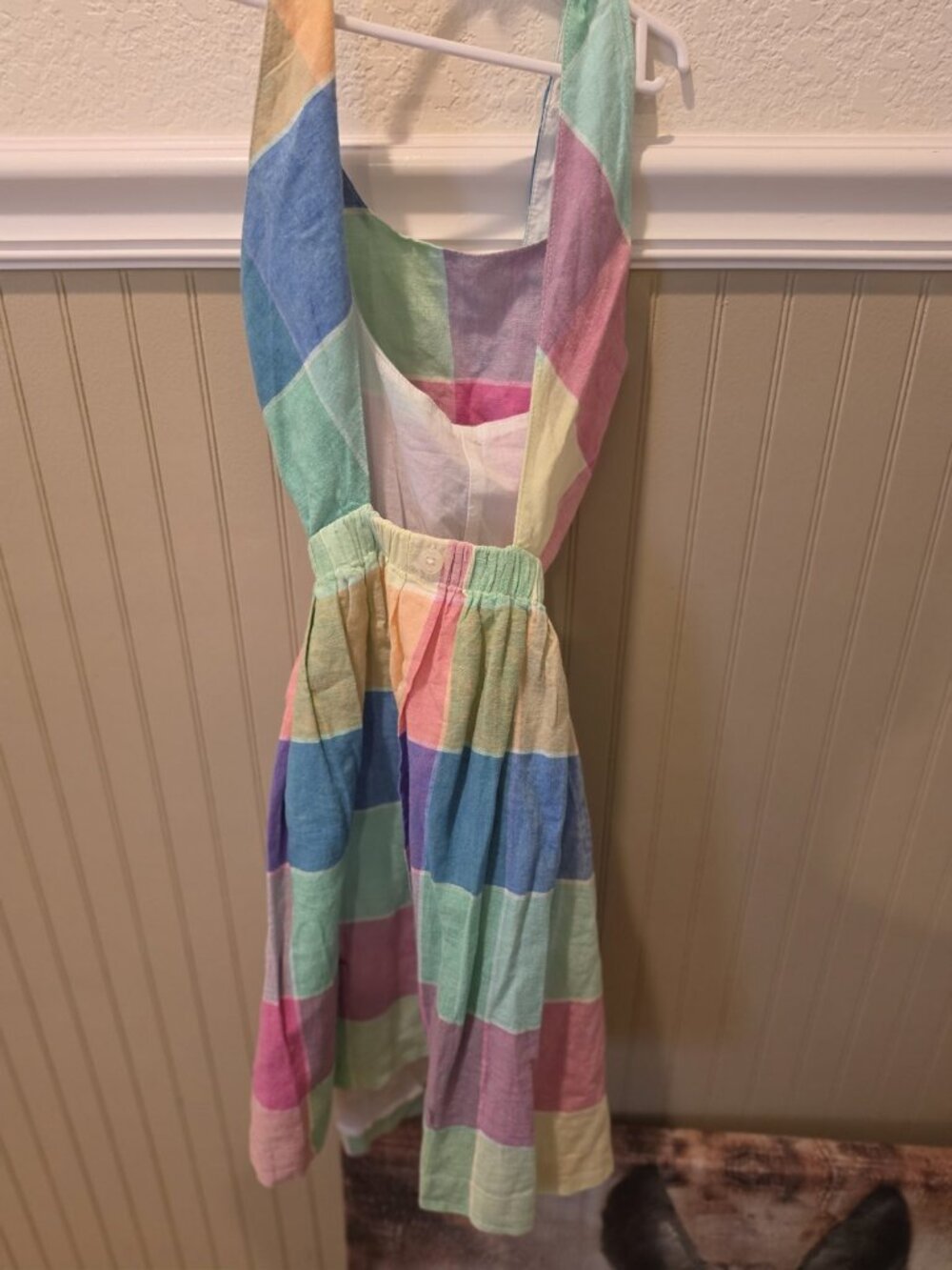 Gap Kids Girls Pastel Patchwork Plaid Dress Size M
